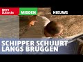 Schipper schuurt  langs bruggen in Utrecht | RTV Utrecht