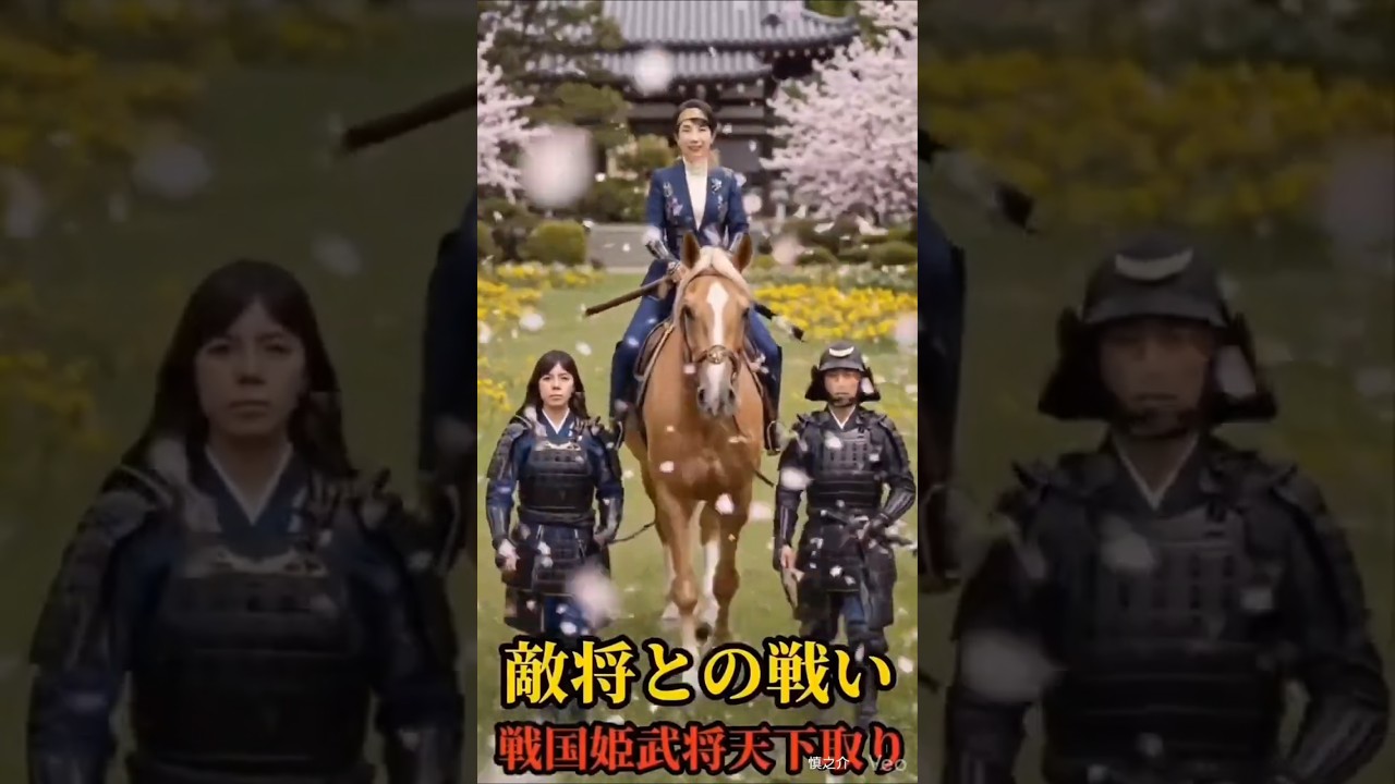 【高市首相を戦国時代の姫武将にしてみた】戦国武将の戦い！aiオリジナル作成🌸 🌴💕#高市首相 #高市早苗 #小野田紀美 #戦国時代 #武将 #さくら #さくら吹雪 #エンタメ #オリジナル #ai