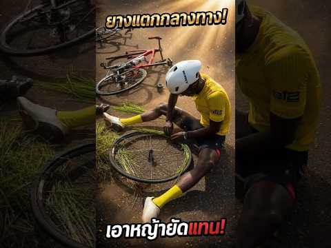 ยางแตกกลางทางทำไง? นักปั่นยัดหญ้าแทนยางใน วิธีเอาตัวรอดฉลาดมาก!