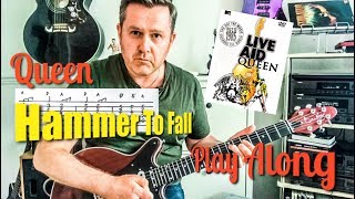 Queen Hammer To Fall Live Aid 85 Guitar Play Along (Guitar Tab) Bohemian Rhapsody Movie