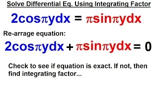 Differential Equation - 1st Order: Integrating Factor (10 of 14) Solve Using Integrating Factor: Ex.