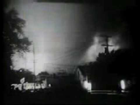 A massive F5 tornado over the town of Fargo, North Dakota on June 20, 1957