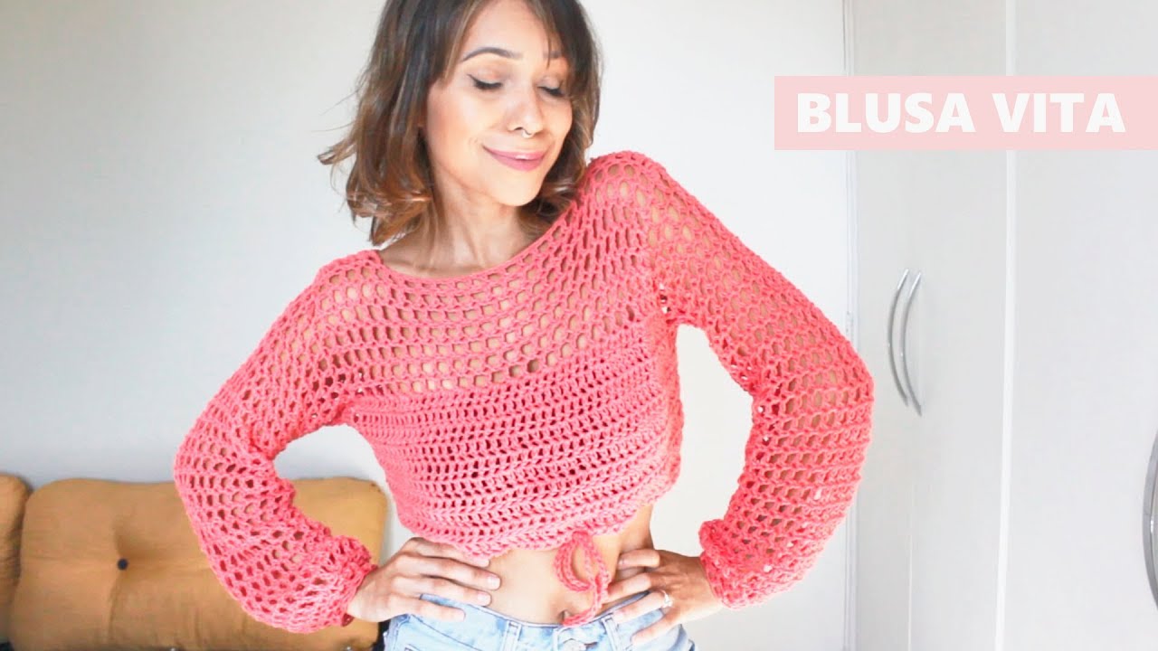 BLUSA VITA - CROCHÊ SUPER FÁCIL - CROCHET TUTORIAL (ENGLISH SUBTITLES)