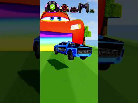 McQueen Portal vs  Big & Small Cars #usashorts