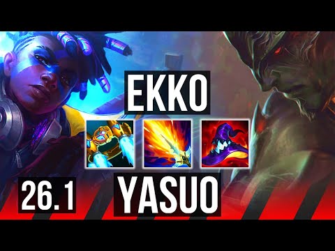 EKKO vs YASUO (TOP) | EUW Master | 26.1