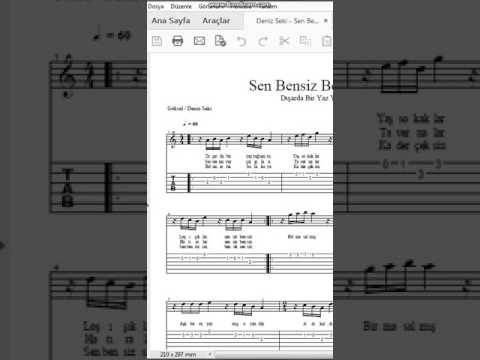 Deniz Seki   Sen Bensiz Ben Sensiz  Nota   Tab