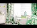 DIHIN HOME Pastoral Green Color Flowers Printed,Blackout Grommet Window Curtain for Living Room