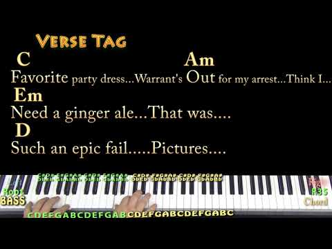 Last Friday Night (Katy Perry) Piano Jamtrack in G with Chords/Lyrics - C Am Em D