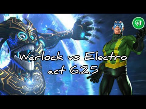 MCOC Warlock vs Electro act 6.2.5 1% permanent regeneration, poison, do not go gentle global node