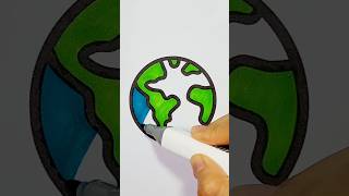 Earth Coloring Page 🌍 | Fun & Easy Art Idea #shorts