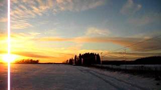 preview picture of video '[SJ] EMU class X2  to Stockholm C. running in sunset through fields of snow close to Hol'