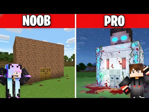 NOOB vs PRO: SCARY PRANK HOUSE BUILD BATTLE In Minecraft