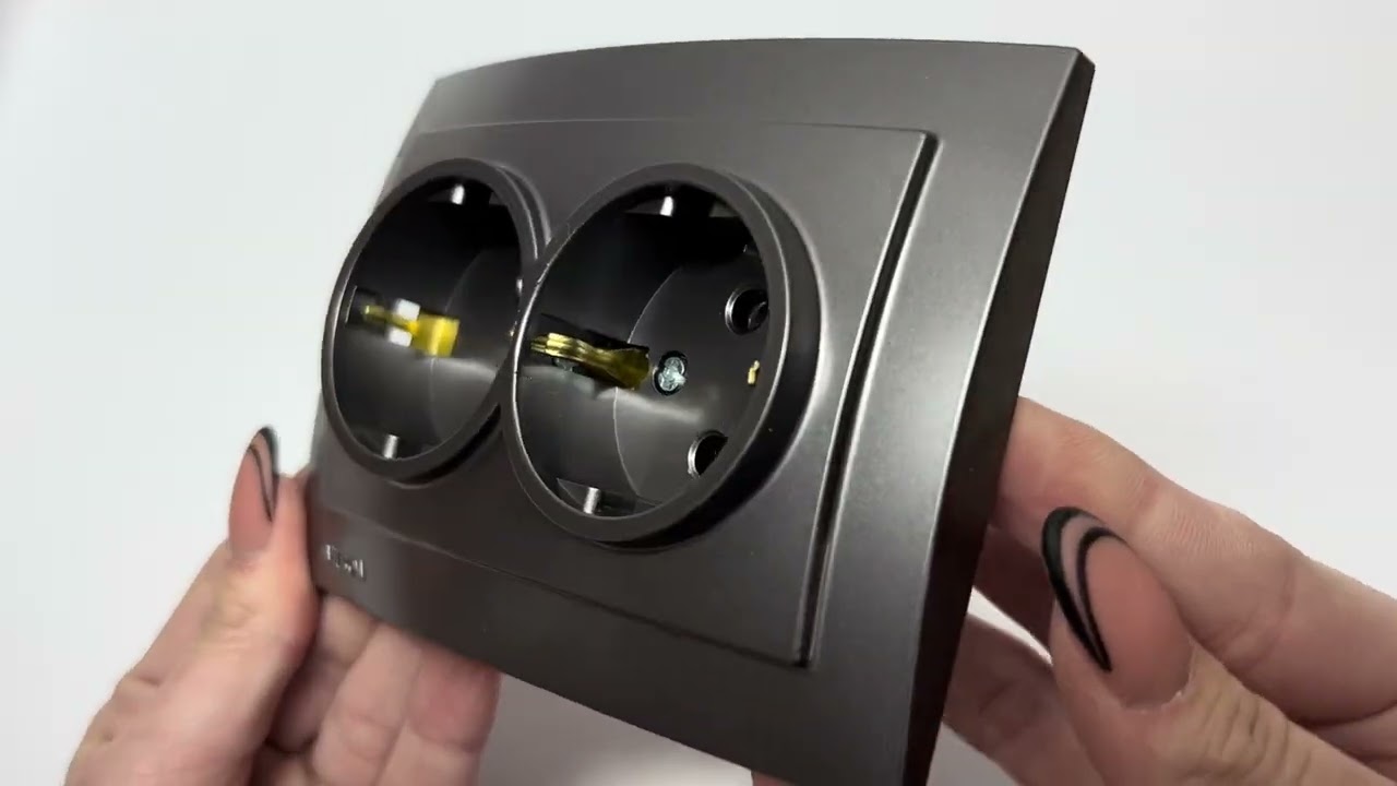 Розетка двомісна з/з NILSON Touran  Антрацит 24161025