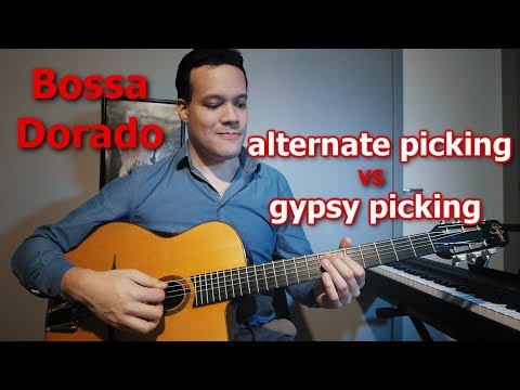 Bossa Dorado fast lick - alternate picking  vs. Stochelo Rosenberg's technique