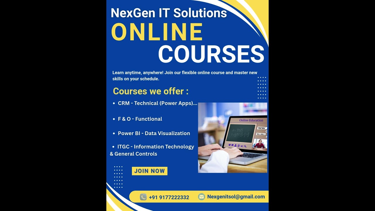 🚀 Dynamics 365 CRM | F&O | Power BI & More – NexGen IT Solutions 🎓 #nexgenitsolutions #dynamics365