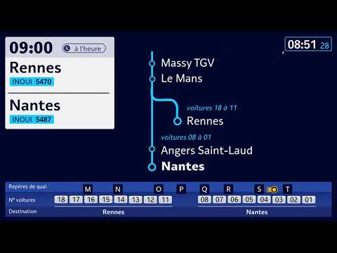 Annonce SNCF affichage EVA UM TGV Strasbourg - Nantes et Rennes [4K - animé]