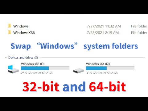 What happens if I swap the 32-bit system and 64-bit system folders?