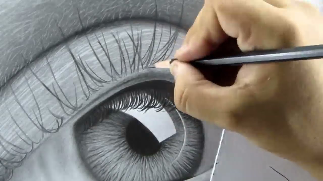 how to draw hyper realistic eye tutorial video by ali haider