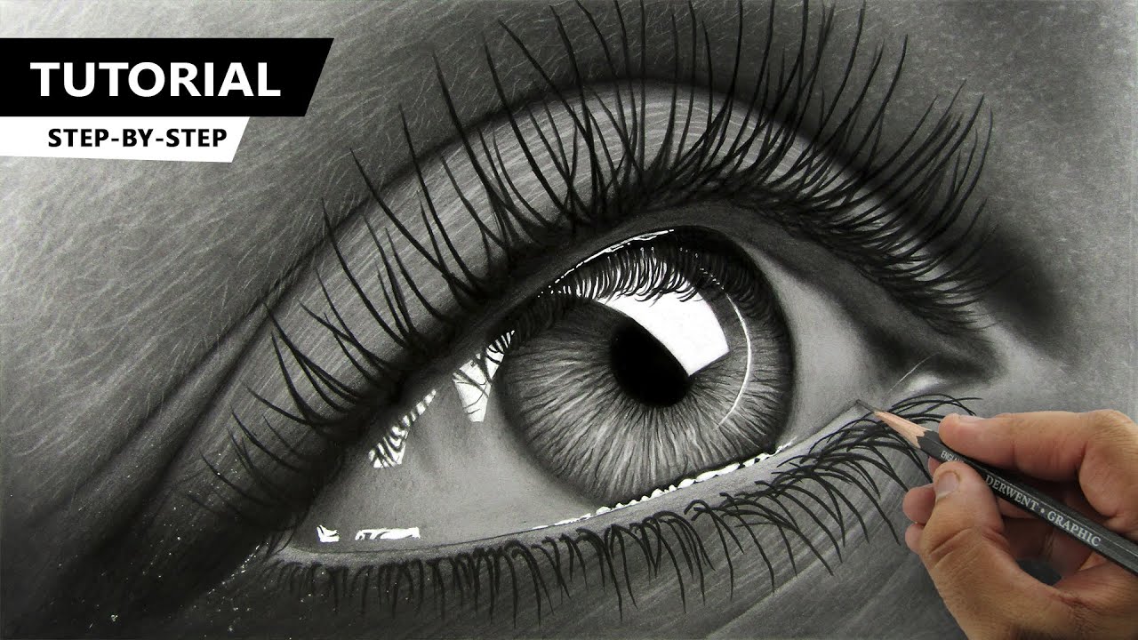 how to draw hyper realistic eye tutorial video by ali haider