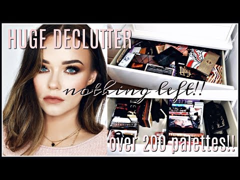 Decluttering and Organizing My HUGE Makeup Collection | Eyeshadow Palettes