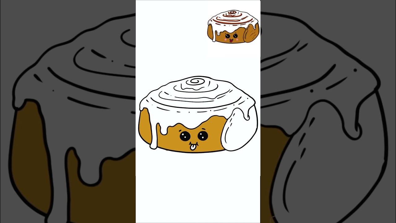 How To Draw Funny Cartoon Cinnamon Rolls #shorts