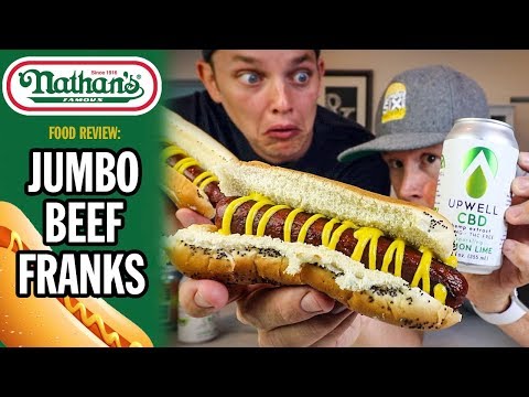 Eating Nathan's *JUMBO* Beef Franks with Mustard 🌭