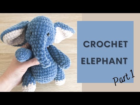 Easy Crochet Elephant (TikTok 2021) Tutorial Part 1 | Free Amigurumi Animal Pattern for Beginners