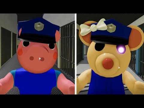 ROBLOX PIGGY OFFICER GEORGE VS OFFICER MOUSY JUMPSCARES - Roblox Piggy Book 2 rp