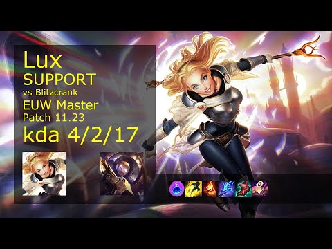 Lux Support vs Blitzcrank - EUW Master 4/2/17 Patch 11.23 Gameplay
