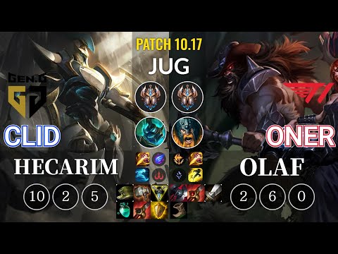 GEN Clid Hecarim vs T1 Oner Olaf Jungle - KR Patch 10.17