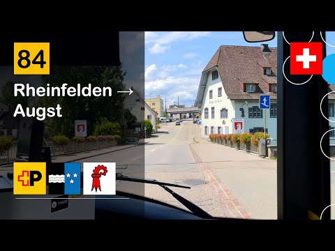 [4K] 🇨🇭 Cab Ride: POSTAUTO AARGAU | 84: Rheinfelden → Augst | Solaris Urbino III 18