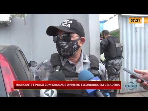 Traficante eÌ preso com drogas e dinheiro escondidos em geladeira 21 07