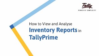 How to View and Analyse Inventory in TallyPrime