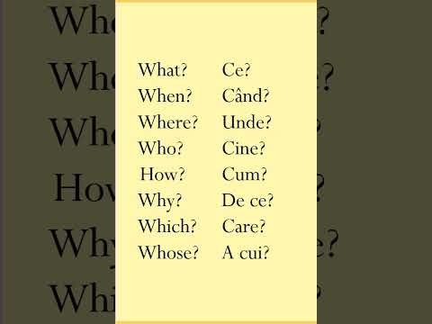 Learn question words in Romanian