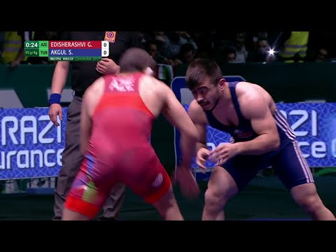 BRONZE FS - 57 kg: G. EDISHERASHVI (AZE) df. S. AKGUL (TUR), 8-7