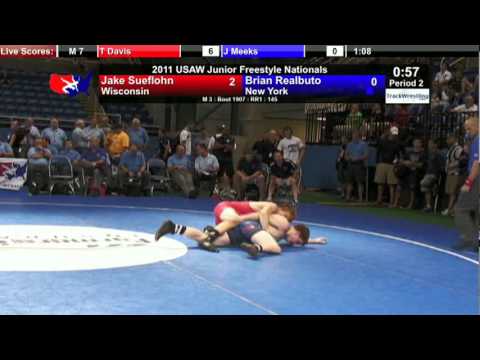 Junior Freestyle 145 - Brian Realbuto (NY) vs. Jake Sueflohn (WI)