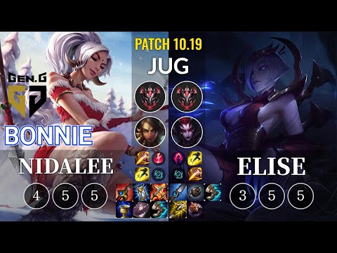 GEN Bonnie Nidalee vs Elise Jungle - KR Patch 10.19