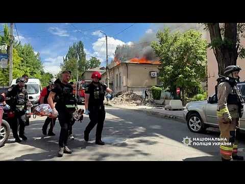 Video Thumbnail: Ukraine: Zaporizhzhia ablaze after Russian missile and drone attack leaves at least nine hurt