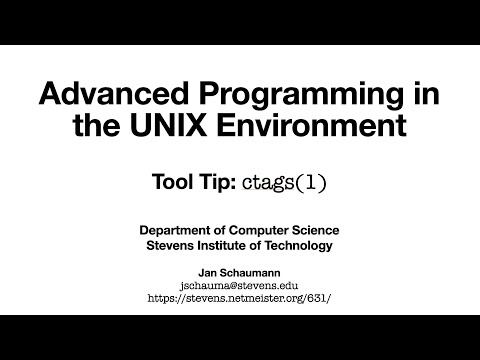 Advanced Programming in the UNIX Environment: Tool Tip: ctags(1)