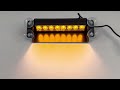 Výstražné svetlo 12V / 24V - 8x3W LED oranžový Predátor (240x55x100mm) - Video Youtube