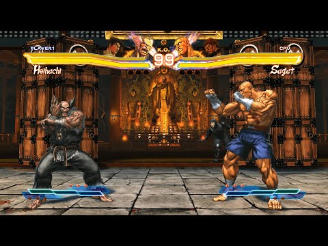 Heihachi & Jin vs Sagat & Akuma (Hardest) - Street Fighter X Tekken