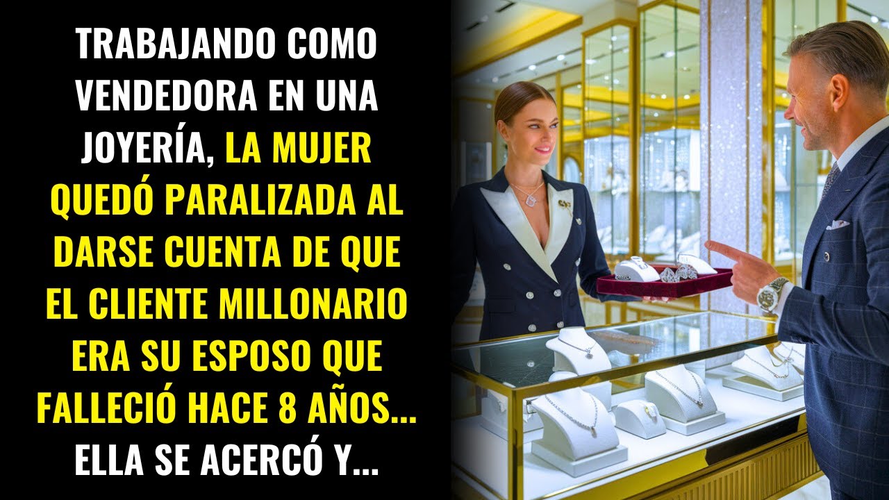 AL VER AL MILLONARIO, LA VENDEDORA QUEDÓ PARALIZADA AL DARSE CUENTA DE QUE ERA SU ESPOSO FALLECIDO..