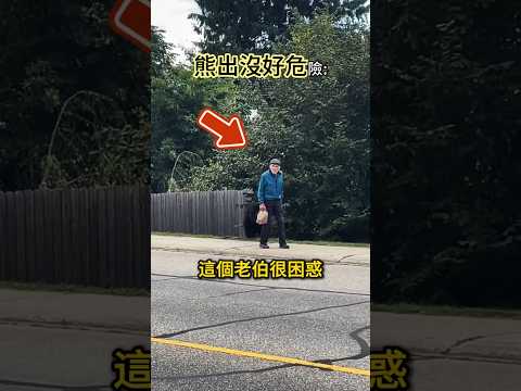 熊出沒好危險！阿伯身後的東西太可怕了 👀 #shorts