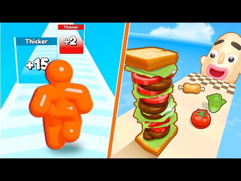 Sandwich Runner vs Tall Man Run All Max Levels Android iOS Gameplay 4K 6FLW