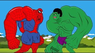 Spider Hulk Vs Giant Hulk And Wicked Witch - Godzilla Cartoon