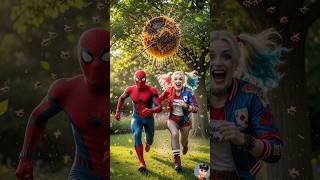 Biggest Mistake Under The Tree 😨🐝 | #spiderman #funny #shorts #gift