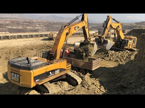 Caterpillar 385CL And Caterpillar 6015B Excavators Loading Trucks - Sotiriadis/Labrianidis Mining