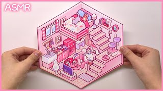 [ASMR] 말랑쫀득 핑크 룸 스티커 꾸미기 🎀 3D 입체 스티커 만들었어요 ✏️ 백색소음 🤍