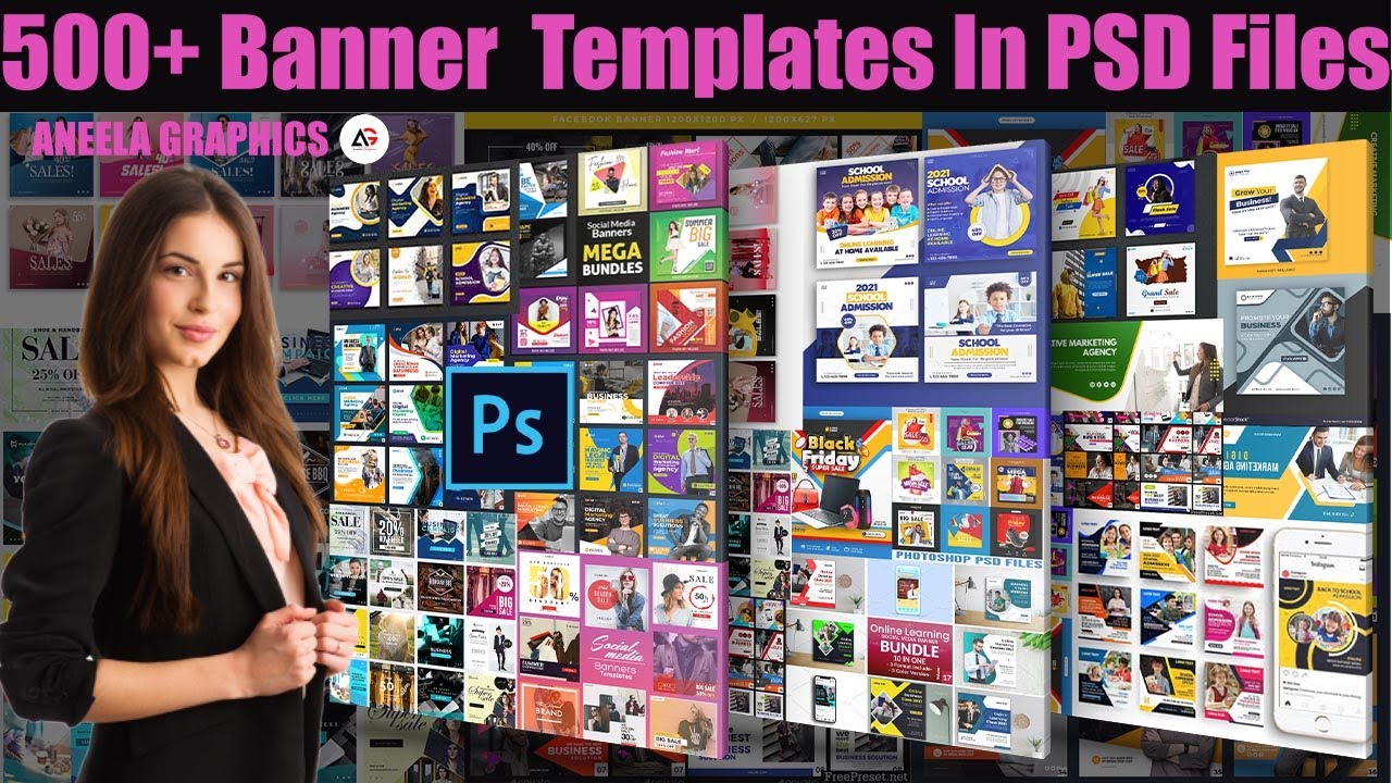 500+ Different Banner Templates Designs In PSD Files | Aneela Graphics |