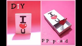 DIY-How to make I Love you Pop up card from matchbox-best out of waste-Queen of DIY Crafts